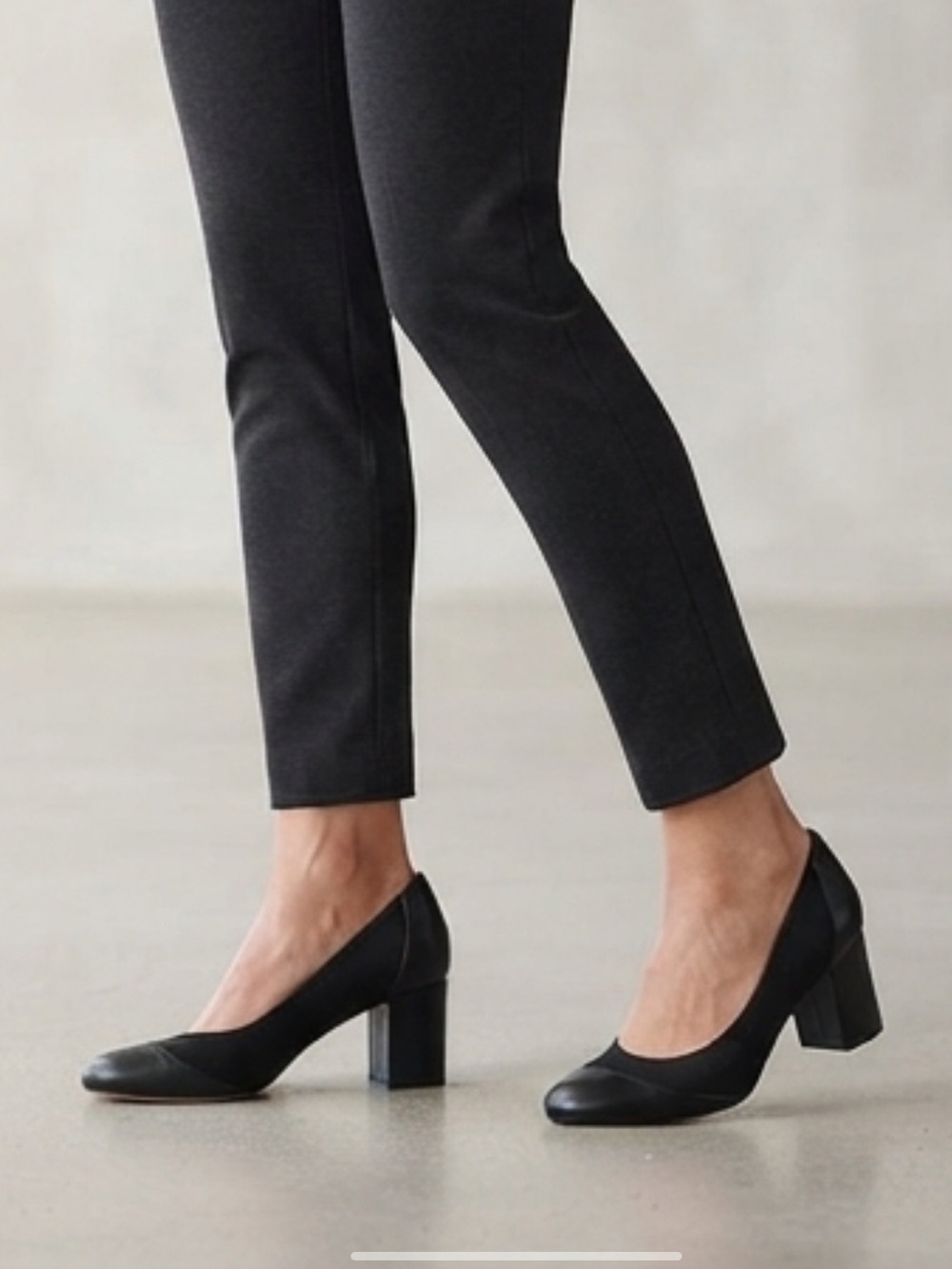 Salvatore Ferragamo Women's Black Fabric/Leather Cap Toe Pumps - Size 9 B